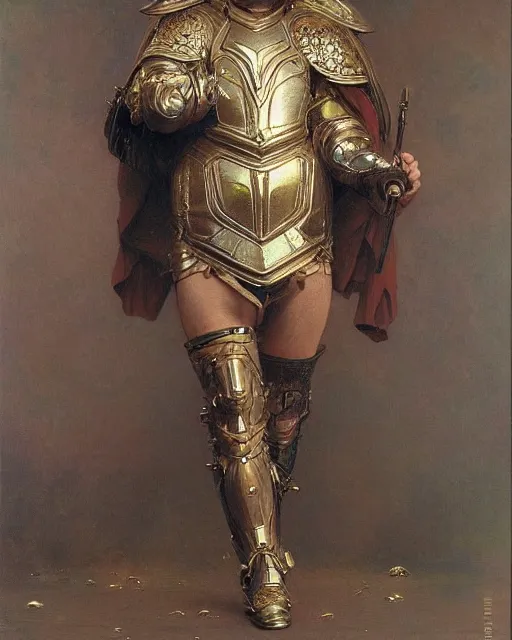 Prompt: Daniel DeVito , dressed in ornate, detailed, intricate iridescent opal armor, detailed oil painting by William Adolphe Bouguereau and Donato Giancola