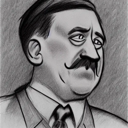 Image similar to milt kahl pencil sketch of adolf hitler