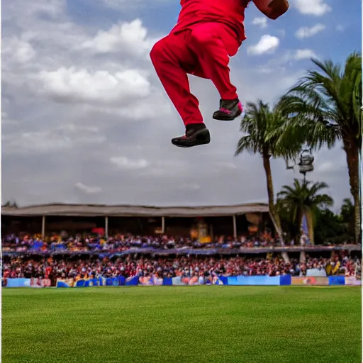 Image similar to the great khali floating in mid air like a magician, sony a 7 r realistic photography