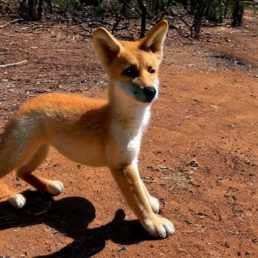 Image similar to baby riding on a dingo