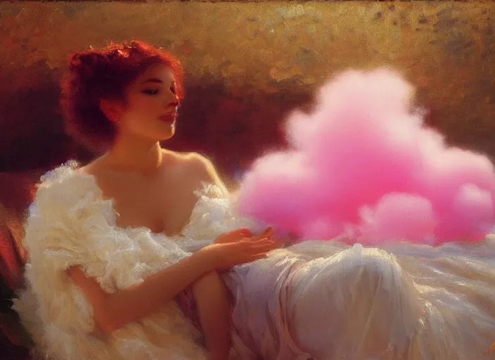 Image similar to little fluffy clouds in a cotton candy sky by alexander averin and delphin enjolras