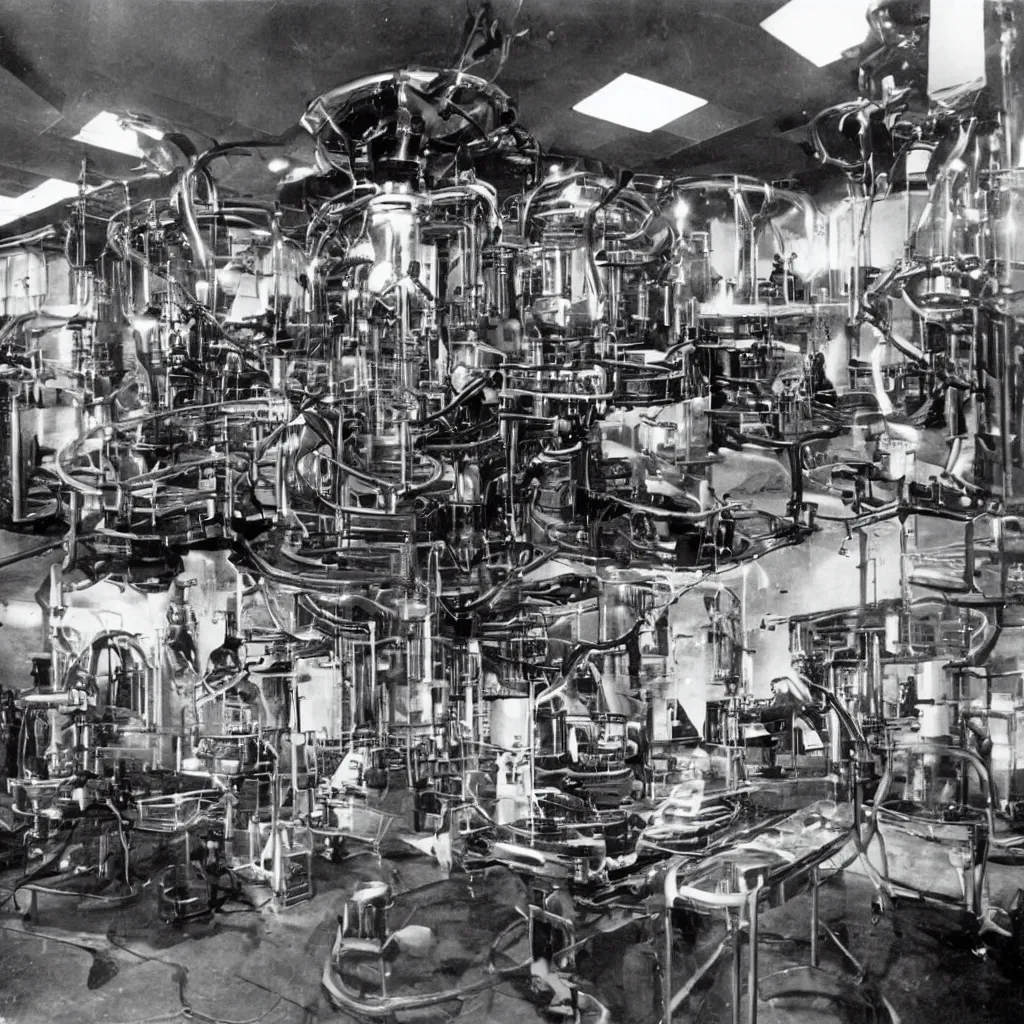 Image similar to interior photo of alien laboratory with strange devices