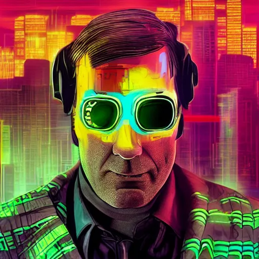 Image similar to Cyber punk Saul Goodman