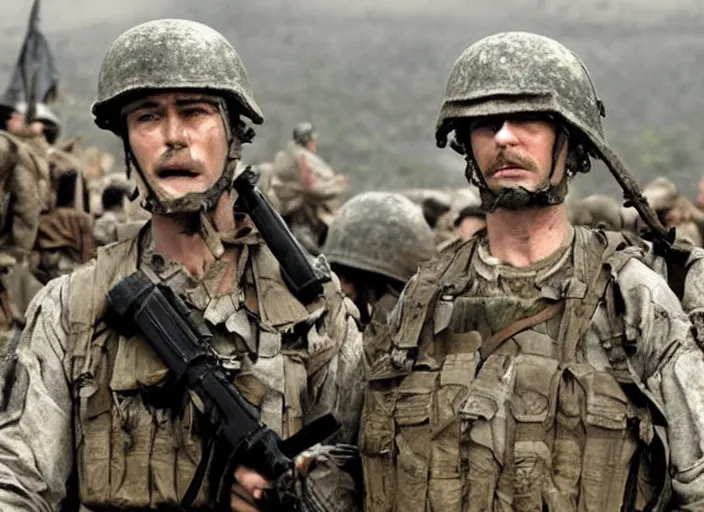 Prompt: scene from a 2010 war film