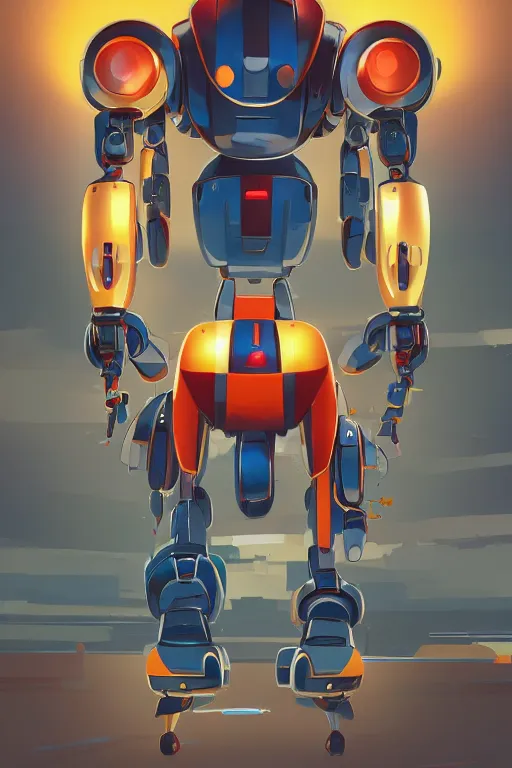 Image similar to metabots medabots medarotto medarot robot minimalist comics, behance hd by jesper ejsing, by rhads, makoto shinkai and lois van baarle, ilya kuvshinov, rossdraws global illumination ray tracing hdr radiating a glowing aura