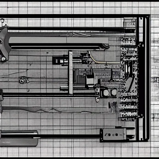 Image similar to detailed technical schematics for a time machine