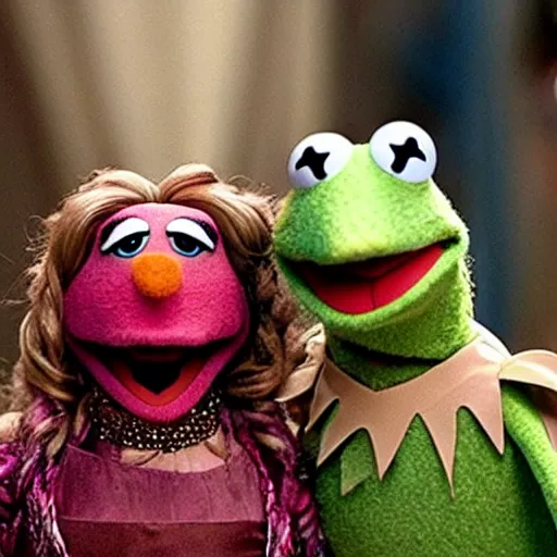 Prompt: movie still of muppets in The Hunger Games