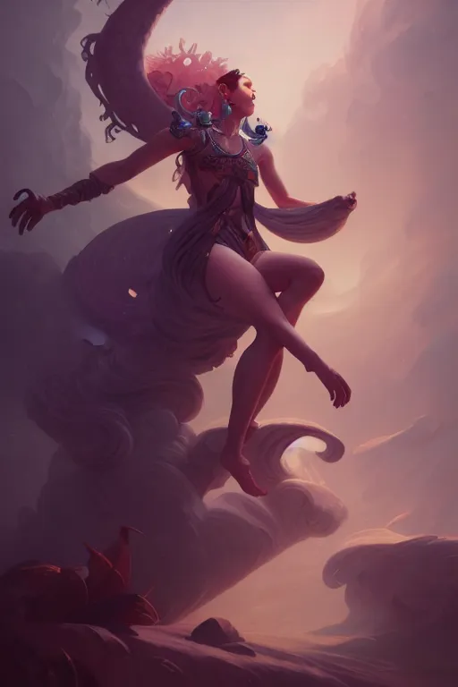 Image similar to a full body portrait of mythical ilmina, fantasy, sharp focus, intricate, elegant, digital painting, artstation, matte, highly detailed, concept art, illustration, ambient lighting, art by peter mohrbacher, johannes voss, rudy siswanto