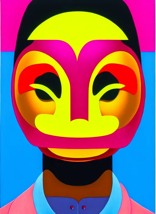 Image similar to person wearing a mask by shusei nagaoka, kaws, david rudnick, airbrush on canvas, pastell colours, cell shaded, 8 k