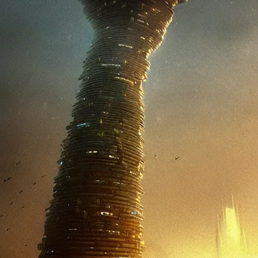 Prompt: a futuristic city scape of vertical organic farms, breeding, growing, cellular structures, epic landscape, endless towering science fiction towers, misty, in the style of john harris