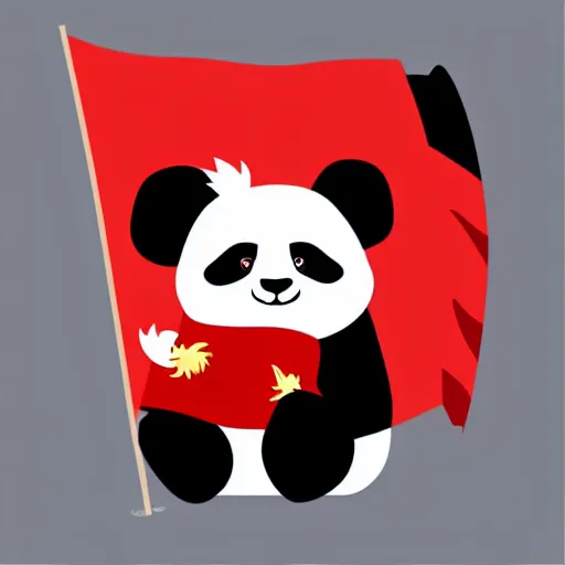 Image similar to vector art of cute panda hugging welsh dragon welsh flag, adobe illustrator