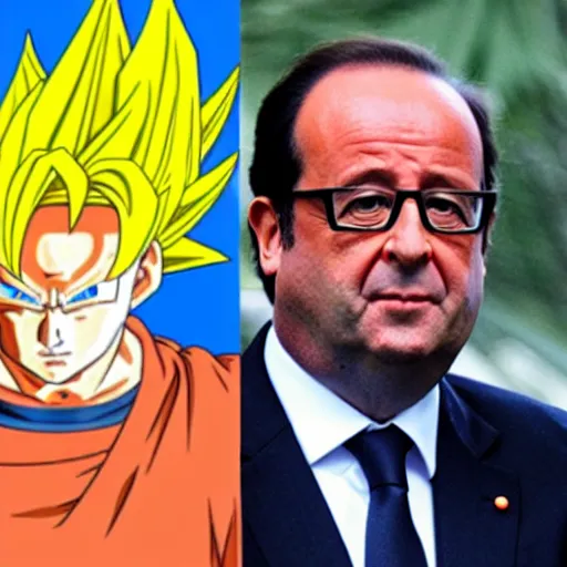 Image similar to François hollande is a super saiyan, by easo andrews