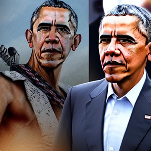 Prompt: barack obama as a character in mad max