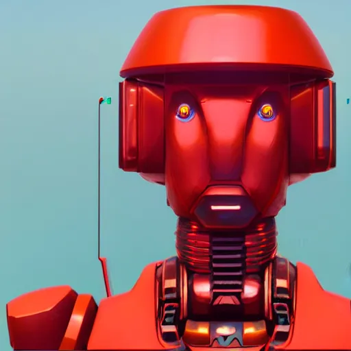 Image similar to a digital art portrait of retrofuturism android robot by Simon Stalenhag, soviet red alert android character design, character sheet, trending on Artstation, 8k, unreal engine, octane render