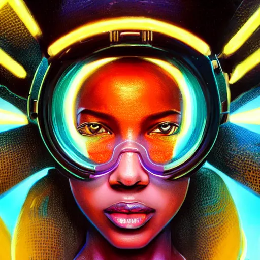 Image similar to african biopunk biochemist, tormented test subjects, neon beakers, science fiction, highly detailed, digital painting, beautiful eyes, symmetry, concept art, sharp focus, illustration, global illumination, radiant light, synthwave colors, detailed and intricate environment, art by artgerm and greg rutkowski and magali villeneuve and ilya kuvshinov!