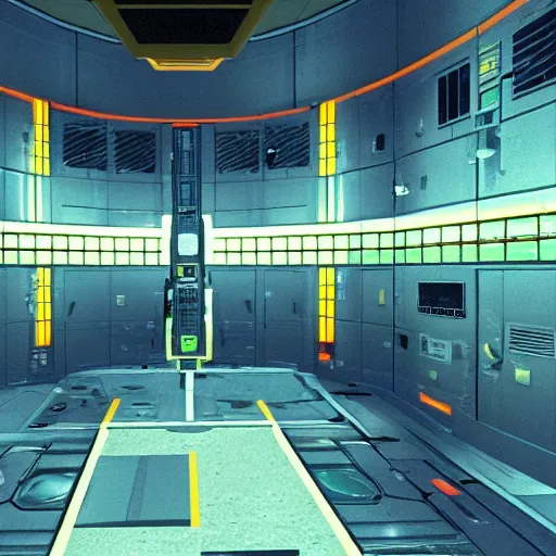 Prompt: inside the black mesa research facility