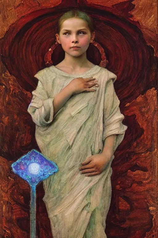 Prompt: the starry child, by Annie Swynnerton and Nicholas Roerich, elaborately costumed, rich color, dramatic cinematic lighting, smooth, sharp focus, extremely detailed