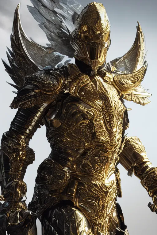 Image similar to a photo of 8k ultra realistic archangel, full body, diablo, intricate white and gold armor, sword, ornate, cinematic lighting, hyperrealistic, focused, high details, unreal engine 5, cinematic, Trending on artstation, artstationHD, artstationHQ, 4k, 8k