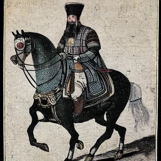 Image similar to ottoman sultan riding a range rover in 1 7 th century