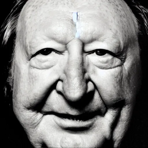 Prompt: charlie haughey portrait photograph by chuck close