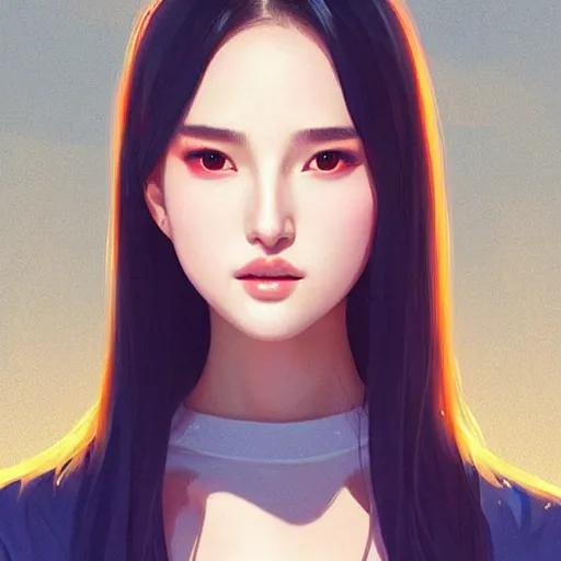 Prompt: a beautiful young korean k pop natalie portman alluring instagram model in crop top, by guweiz and wlop and ilya kuvshinov and artgerm, symmetrical eyes, aesthetic, gorgeous, stunning, alluring, attractive, artstation, deviantart, pinterest, digital art