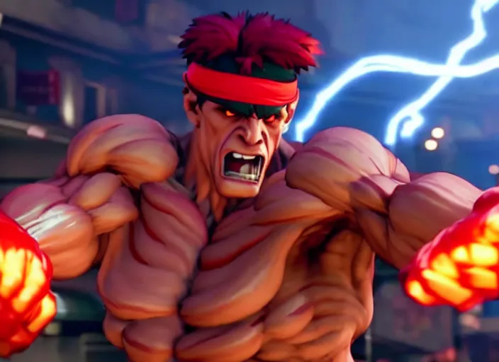 Image similar to ` william dafoe in street fighter v ( 2 0 1 7 ), dynamic pose, official media, ps 4 in - game cinematic, 5 k