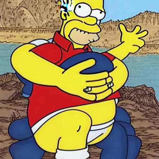 Image similar to homer simpson in the lord of the rings