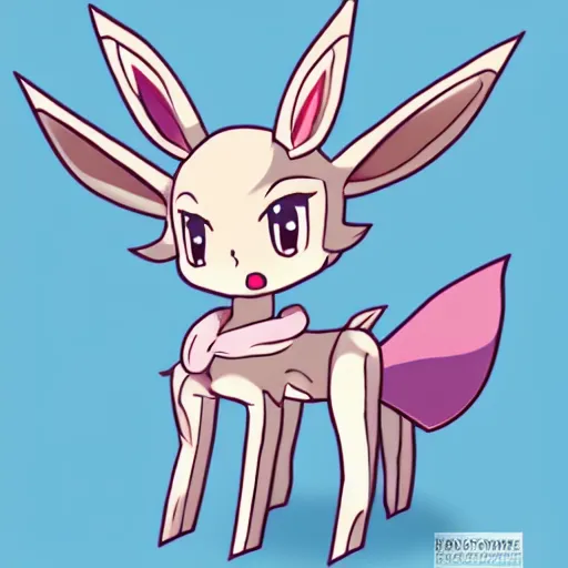 Prompt: illustration humanisation sylveon