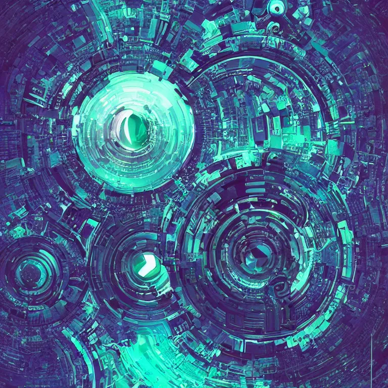 Image similar to circular futuristic and metallic token with ( ( kynthic ) ) in the center, sharp details, art style by beeple and android jones