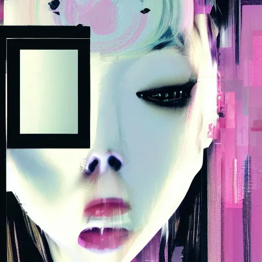 Prompt: a woman in a virtual reality system, illustration for dior by stina persson and yoshitaka amano