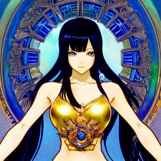 Image similar to highly detailed vfx portrait of nico robin by eiichiro oda, makoto shinkai, alphonse mucha, sharp focus, art by artgerm and greg rutkowski!, backlit, harsh overhead sunlight, has blue eyes!!, has aquiline nose!!, stanley kybric, kaoru mori, hyper detailed, smooth pixiv, fanbox,