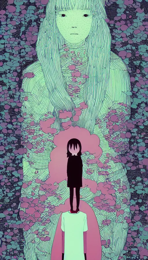 Prompt: a portrait of a girl by inio asano, beeple and james jean, chiho aoshima color scheme