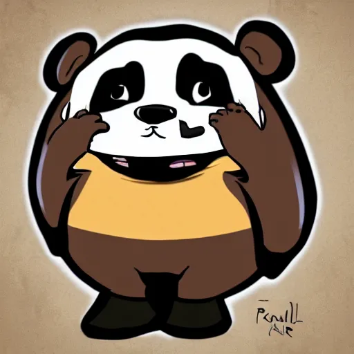 Image similar to smiling pandaslug in cartoon style