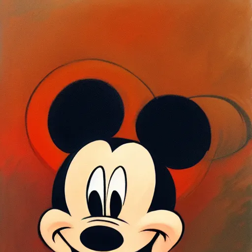 Prompt: Mickey Mouse by Frank Frazetta, masterpiece digital painting