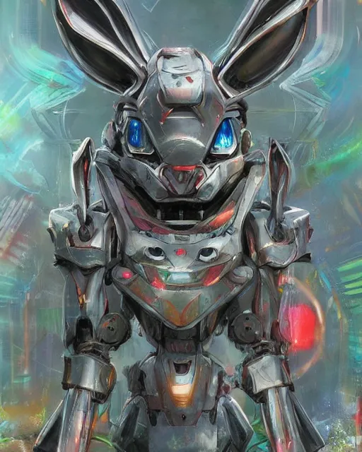 Image similar to mecha rabbit in wonderland, highly detailed, concept art, scifi, bizarre, abstract, colorful, sharp focus, trending on artstation, intricate, atmosphere, art by roman makarenko, dzung phung dinh