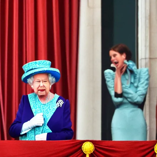 Image similar to queen elizabeth screaming