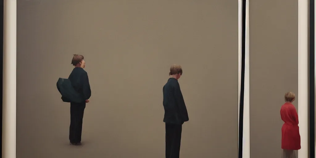 Image similar to an art gallery with pictures in the style of tim eitel