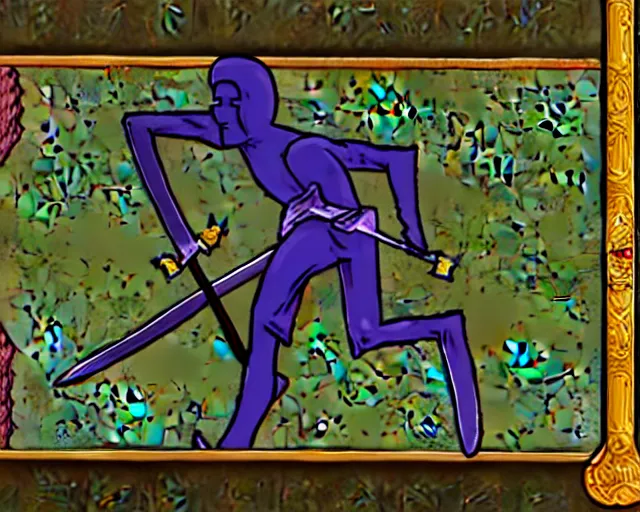 Image similar to screenshot of a crips gang member in the two dimensional web browser game swords and sandals ( 2 0 0 5 ), high quality