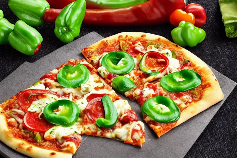 Image similar to green-bell-pepper-pizza