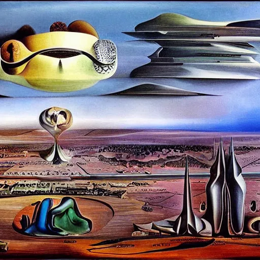 Prompt: utopian city by salvador dali.