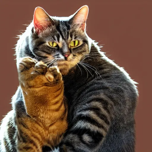 Image similar to photo of a cat doing a facepalm with his pawn