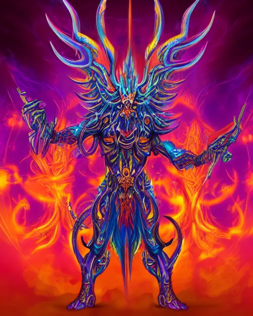 Prompt: psychedelic flamer of tzeentch, trending on artstation