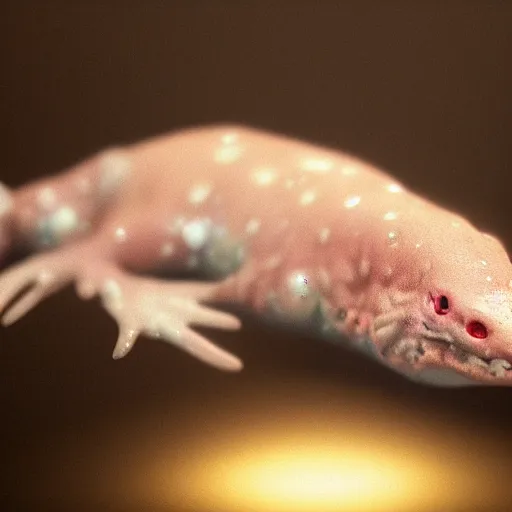 Image similar to a closeup shot of an axolotl, dramatic lighting, cinematic, extremly high detail, photorealistic, cinematic lighting, artstation