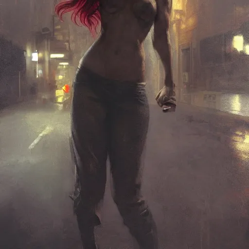 Prompt: ruby rose, hyperrealistic full figure, bladerunner street alley, art of elysium by frank frazetta and by jeremy mann and by alphonse mucha, fantasy art, photo realistic, dynamic lighting, artstation, full figure poster, volumetric lighting, very detailed face, 4 k, award winning