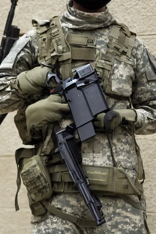 Image similar to photo of military holding SCAR-L SQS