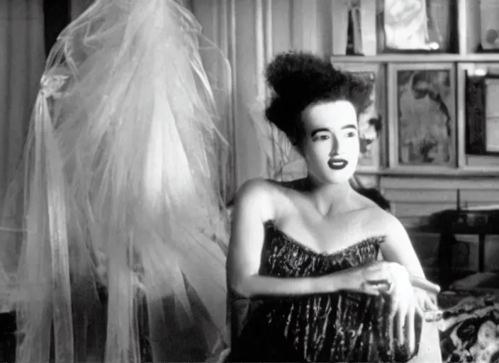 Image similar to bride of frankenstein ( 1 9 3 5 ) as a teen, still from john hughes movie sixteen candles