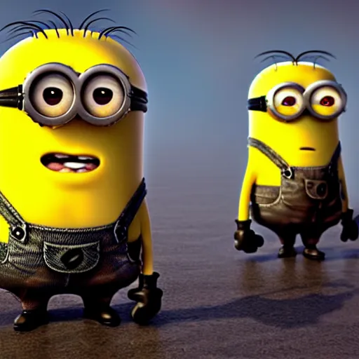 Image similar to The minions in The Vikings Digital art very detailed 4K quality Super Realistic