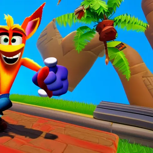 Image similar to crash bandicoot, sydney level, playstation 7