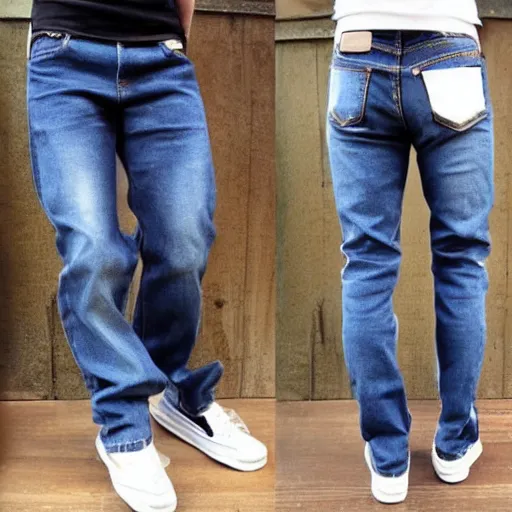 Image similar to man wear a high waist jeans, only the best images, thx