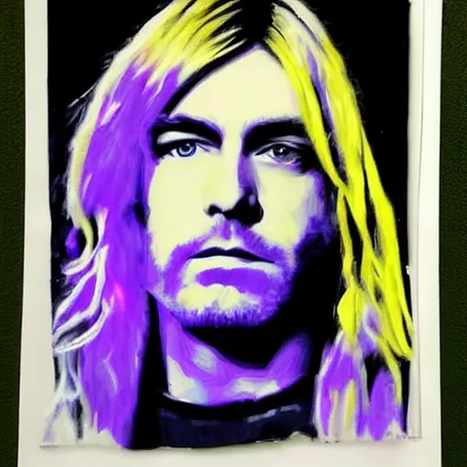 Image similar to kurt cobain op art,